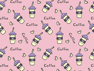 Seamless pattern coffee takeaway