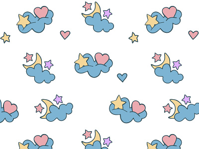 "Sweet Dreams" seamless pattern