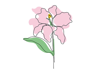 One line flowers