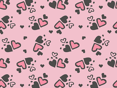 Doodle seamless pattern heart