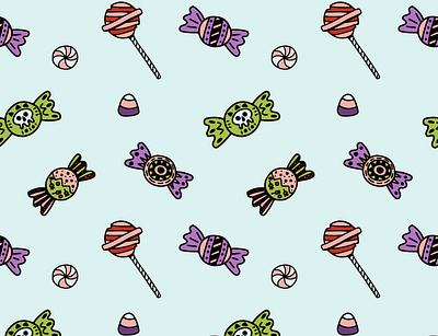 Halloween sweets seamless pattern clipart design doodle halloween illustration print seamless pattern sticker sweet vector vectorart