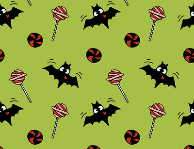 Halloween sweets seamless pattern clipart design doodle halloween illustration print seamless pattern sticker vector vectorart