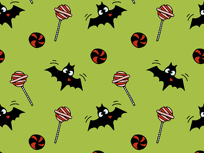 Halloween sweets seamless pattern