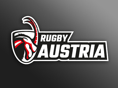 Rugby Austria austria badge dribbble goat ibex illusrtation logo ram rugby shield shot sport