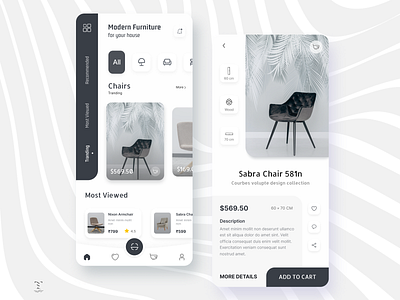 Modern Furniture App design app app design chair app chair buy design e commerce ecommerce app figma figma design mobile app ui ui design uiux ux design