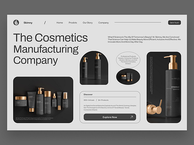 Cosmetics Manufacturing Company branding cosmetics dashboard figma design manufacturing company ui ui design uiux ux design web design website design