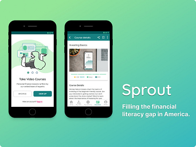 Sprout - A Financial Learning Application Case Study app design edtech education figma finance mobile ui ux uxdesign