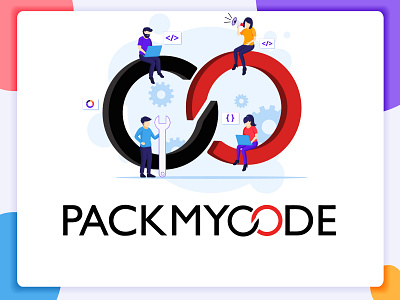 PACK MY CODE logo logo design typography