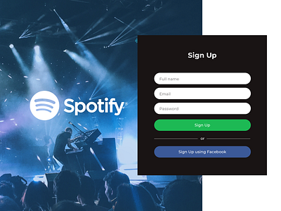 Spotify Sign Up - Blue Concept concept signup spotify ui ui 100 ui 100day ui daily