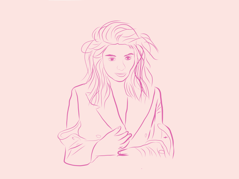 Lorde - Quick Line Sketch pink line art sketch drawing ipad apple pencil illustrator draw illustration