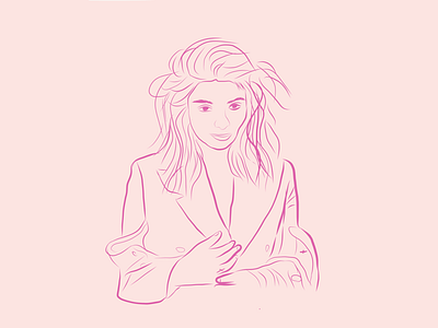 Lorde - Quick Line Sketch apple pencil drawing illustration illustrator draw ipad line art pink sketch