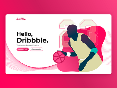 Hello, Dribbble. basketball debuts design flat illustration landing page site vector website