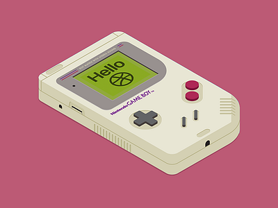 Hello Dribbble! dribbble gameboy isometric videogame