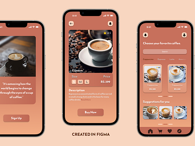 Coffee app design