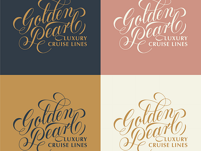 Golden Pearl Luxury Cruise Line Hand Lettered Design