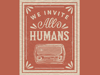 Evo Hotel "We Invite All Humans" Poster by Type Affiliated branding evo hotel hand lettering lettering poster poster design salt lake city type affiliated