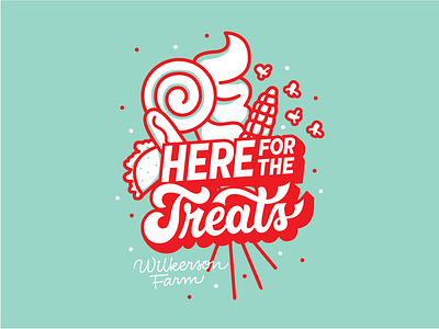 Hand lettered Here for the Treats design by Type Affiliated