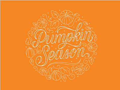Hand lettered Pumpkin Season design with illustrations hand lettering illustration lettering lettering design pumpkin season script lettering type affiliated