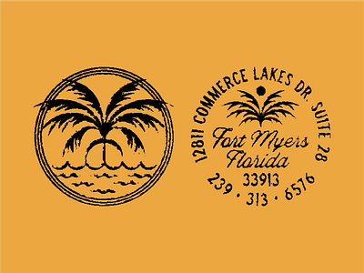 Fort myers badges badge branding brewery brewing florida fort myers illustration mark stamp yellow