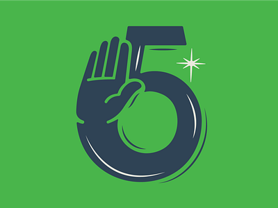 High 5 5 beer branding brewery brewing florida fort myers green hand illustration number