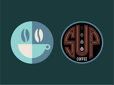 Coffee artifacts badge branding coffee identity illustration logo mark neon signage type wordmark