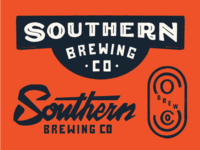 Southern brewing branding athens badge beer branding brewery brewing georgia monogram script southern texture