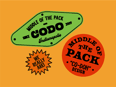 Middle of the pack advertising badge branding design identity indiana indianapolis local motel type typography