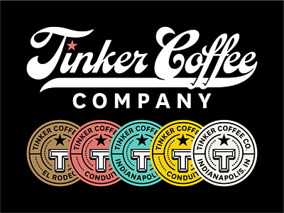 Tinker coffee artifacts badge badges branding coffee identity indianapolis local logo script tinker type typography wordmark