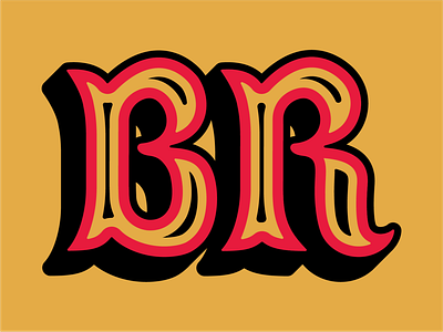 B & R b branding identity letter lettering mark monogram r type typography