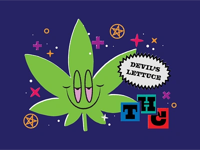 Devil's lettuce cannabis devil illustration lettuce marijuana packaging pentagram pot thc trends typography weed