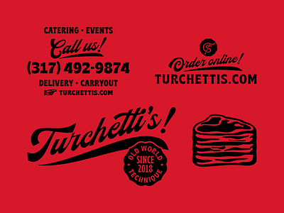 Turchetti's artifacts 2 badge branding butcher butcher shop illustration indiana indianapolis meat red script shop stamp steak typography