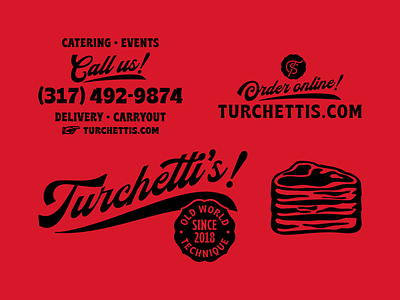 Turchetti's artifacts 2 badge branding butcher butcher shop illustration indiana indianapolis meat red script shop stamp steak typography
