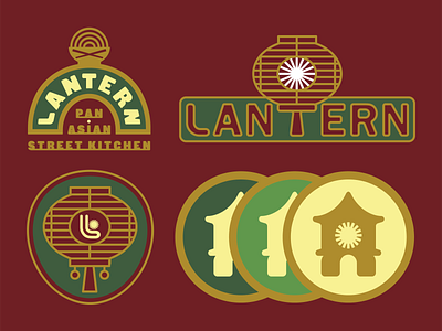 Lantern pan-asian street kitchen 2 asian badge branding gold icon illustration indiana indianapolis lantern logo mark monoline pan asian restaurant street kitchen typography wordmark