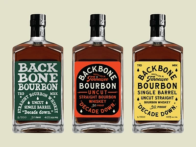 Backbone bourbon graveyard labels alcohol anniversary black bourbon graveyard green label labels liquor orange tennessee type typography whiskey yellow