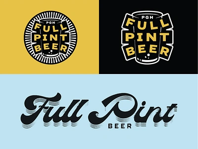 Pittsburgh brewery branding badge beer black blue branding brewery brewing glass identity illustration indiana indianapolis logo pennsylvania pint script type yellow