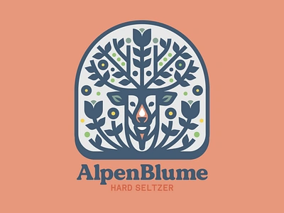 Alpenblume hard seltzer 2 badge beer branding brewing colorado deer denver design hard hard seltzer icon identity illustration logo seltzer typography vector wordmark