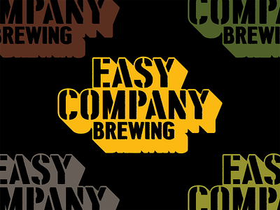 Easy company brewing 1 beer branding brewery brewing logo military pattern stencil typography wordmark