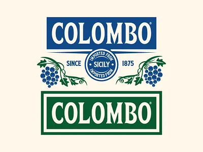 Colombo 1 blue branding grapes green identity illustration marsala sicily type typography wine