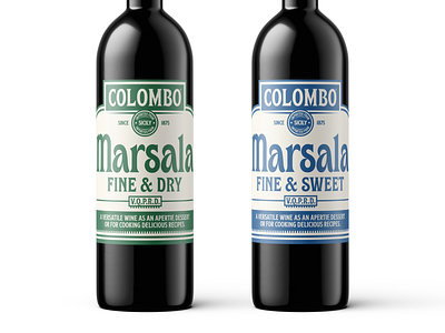 Colombo 3 blue bottle branding design green identity marsala mockup sicily type typography wine