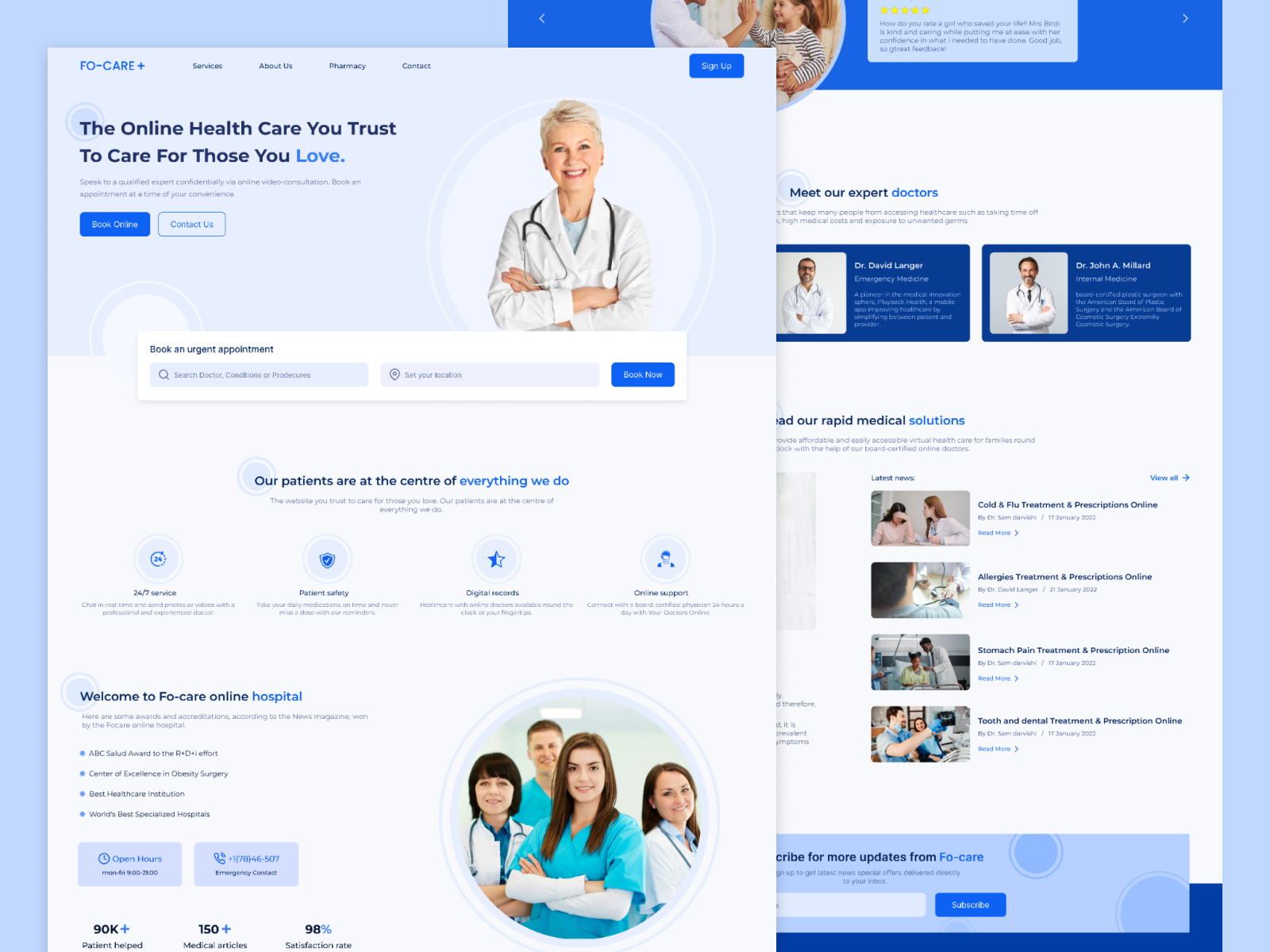 Medical Website Landing Page by Foroozan on Dribbble