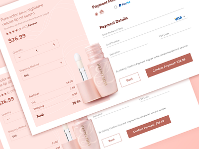 Beauty Shop Website Checkout Page appdesign beauty beauty product beauty shop billing checkout confirmation cosmetic cosmetics design esteelauder figma graphic design payment product shopping ui uidesigner ux