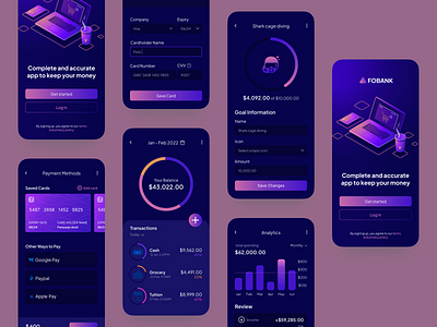 Financial Mobile App app appdesign application bank banking cash creditcard design figma financial graphic design money payment transaction ui uidesign uidesigner ux uxdesigner