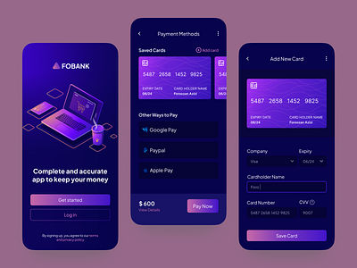 Financial Mobile App app appdesign application bank banking branding cash creditcard design figma graphic design money payment transaction ui uidesign uidesigner ux uxdesign uxdesigner