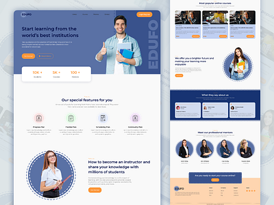 Online Course Website Landing Page course education graphic design knowledge landing page mentor online school student study studying teacher tutor ui uidesign university ux uxdesign