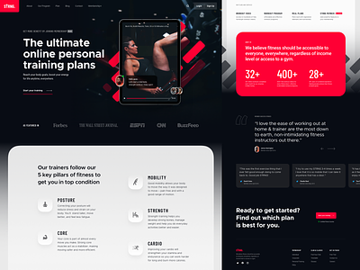 STRNG. - Online Personal Training website concept exploration fitness gym landing page online training personal trainer ui web design website workout