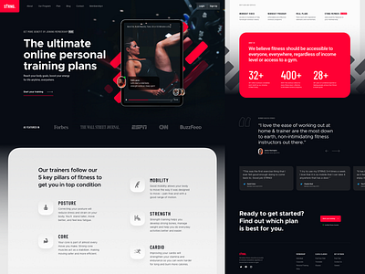 STRNG. - Online Personal Training website concept exploration fitness gym landing page online training personal trainer ui web design website workout