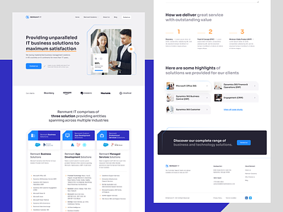 Remnant IT - Home Page clean it it business solution it consultant landing page redesign ui web design website