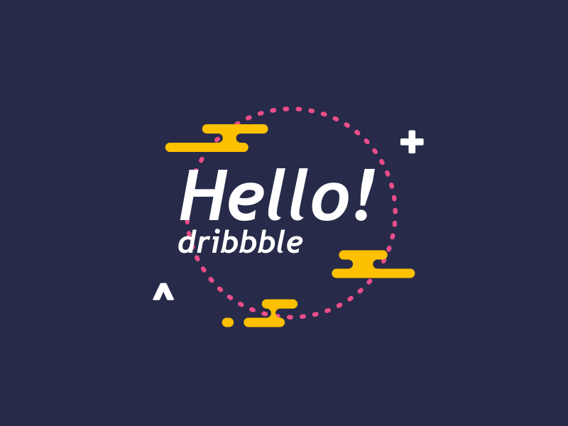 Hello dribbble animation debut dribbble first shot gif hello