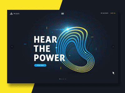 Wing Website - animations and transitions animation audio brand design gif interface landing page new sound website