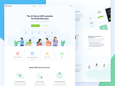 Beambox - Homepage business clean homepage illustration smart ui web design website wifi